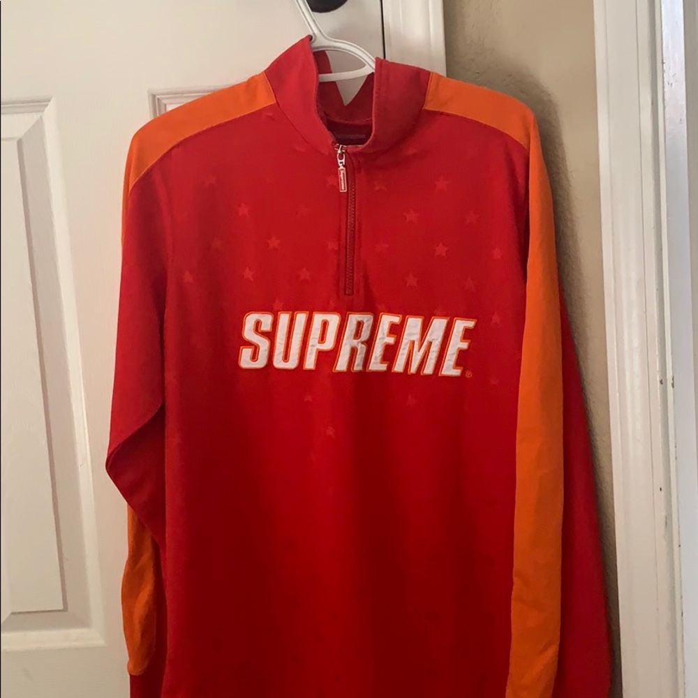 Supreme Track Half Zip Pullover Red